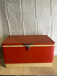 Vintage Coleman Red Metal Cooler