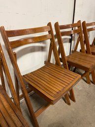 Set Of Four MCM Wood Folding Chairs