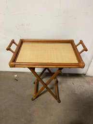 Mid 20th Century Bamboo Tray Folding Stand