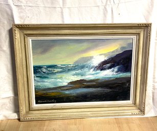Signed Seascape Oil Painting
