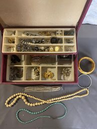 Jewelry Box With Assortment Of Jewelry Inside