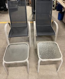 Outdoor Mesh Chairs And Side Tables