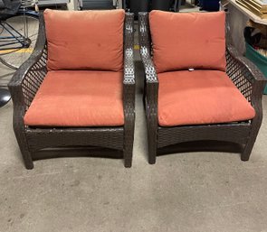 Set Of Two Outdoor Accent Chairs With Cushions