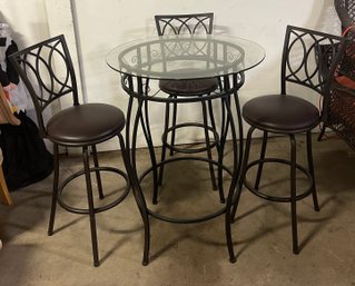 Glass Hightop Table With Stools