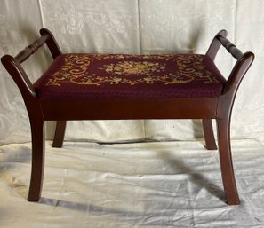 Vintage French Provincial Needpoint Bench