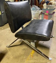 Chrome And Leather Accent Chair