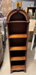1930s Oval Topped Walnut Bookcase