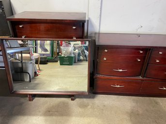 Mid Century Red Dresser Lot