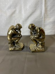 Vintage 'The Thinker' Brass Bookends