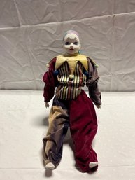 Vintage Madame Verte Porcelain Musical Clown Doll Wind Up Back Collectible Music