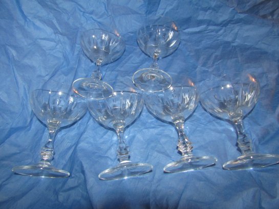 7 Small Crystal Sherry Glasses