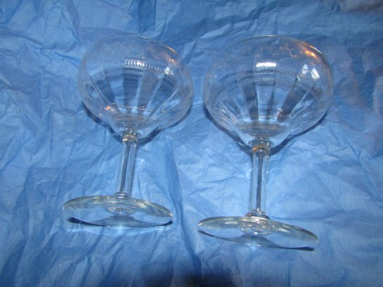 2 Crystal Champagne Glasses