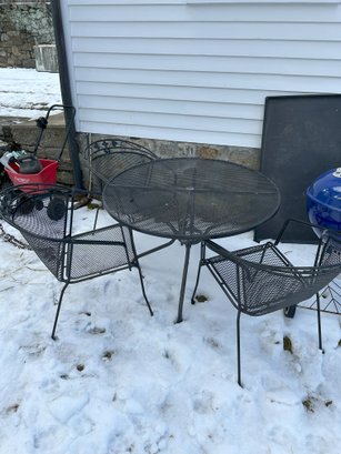 Metal Patio Table & 3 Chairs