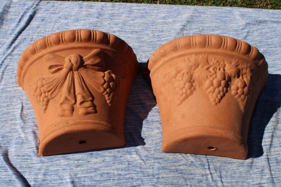 Ceramic Wall Flower Planters - Grape Vines - Coppice Side Pottery England