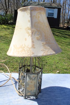 Small Table Lamp - Metal Pressed Flowers