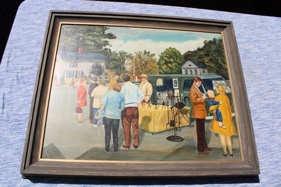 Oil Painting Of Avon CT Village Signed By GK Rosenbeck 22' X 19'