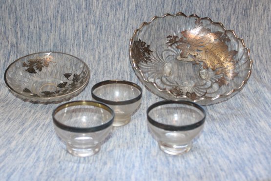 Silver Overlay Dishes Plates