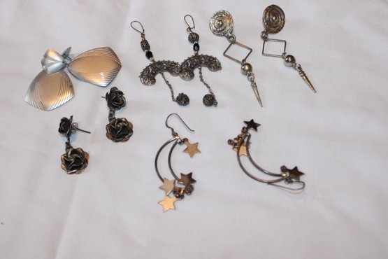 925 Earrings & Silvertone Piearced Earring Lot