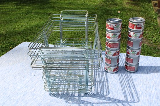 10 CHAFING DISHES WIRE FOOD RACKS AND STERNO