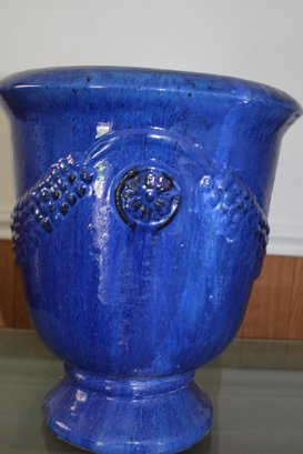 Large Blue Ceramic Planter