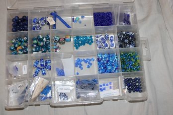 Assortment Of Blue Glass & Ceramic Beads For Jewelry Making (15)