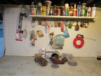 Assortment Of Hardware Tools & Chemicals