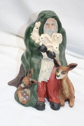 Vintage Resin Woodland Santa Signed Reed 88'