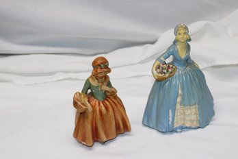 Pair Of Small Chalkware Statues Figurines