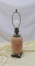 Vintage Pink Glass Table Lamp