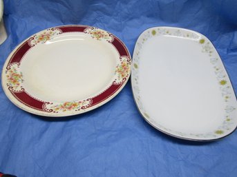 2  Large Serving Dishes Plates