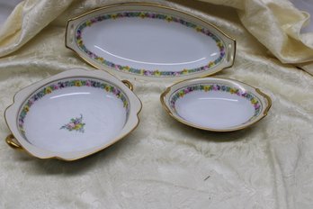 3 Serving Plates Dishes W. Wilson Made In Japan