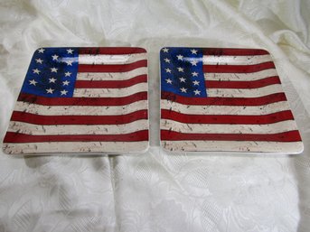 WARREN KIMBLE BY SAKURA 'COLONIAL' PLATES - AMERICAN FLAG