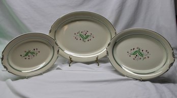 3 Syracuse Old Ivory OPCO Corabel Serving Plates Dishes