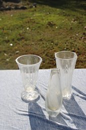 3 CLEAR GLASS VASES - KOSTA SWEDEN