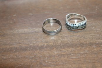 2 Sterling Silver  Rings Size