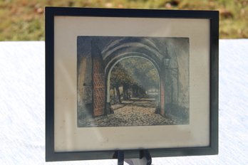 Antique Archway Park Print Litho