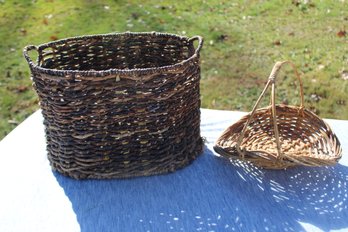 2 Wicker Woven Baskets