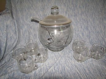 Vintage Juice Bowl And Cups