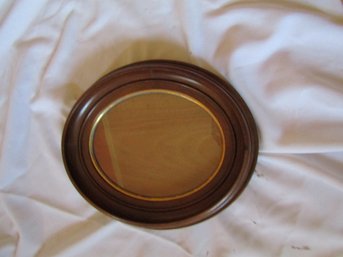 Vintage Oval Wood & Brass Frame #1