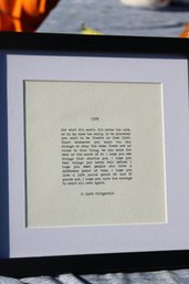 Framed 'life' Quote By F. Scott Fitzgerald