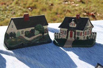 2 Painted Cast Metal Door Stops