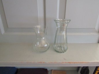 Collection Of Clear Glass Vases