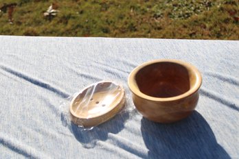 Wood Soap Holder And Bowl