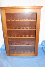 PIPE COLLECTORS WALL RACK - HOLDS 35 PIPES - GLASS DOOR