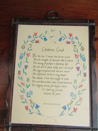 'CHILDRENS CREED' WALL HANGING