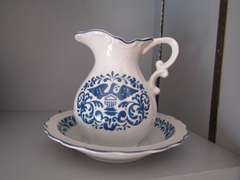 WASH BASIN BOWL AND PITCHER   - EAGLE