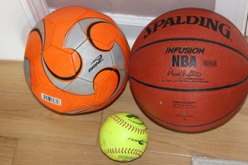 Soccer Ball, Softball & Basketball