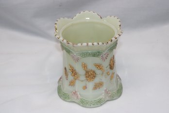 Northwoods Chrysanthemum Sprig  Custard Glass Spooner