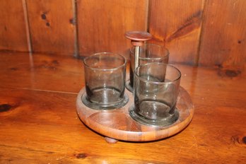 Aptapco Siamese Teak Wood Drink Server