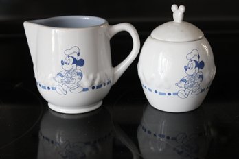 Mickey Mouse Creamer And Sugar Bowl